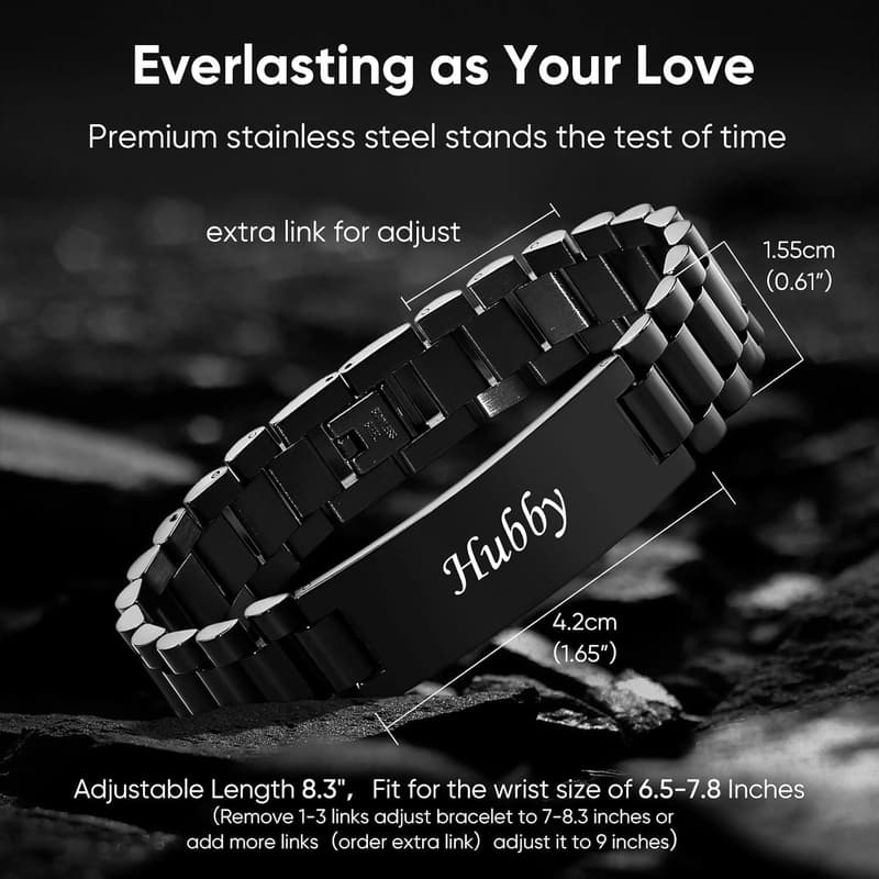 Personalized Stainless Steel Bracelet for Men