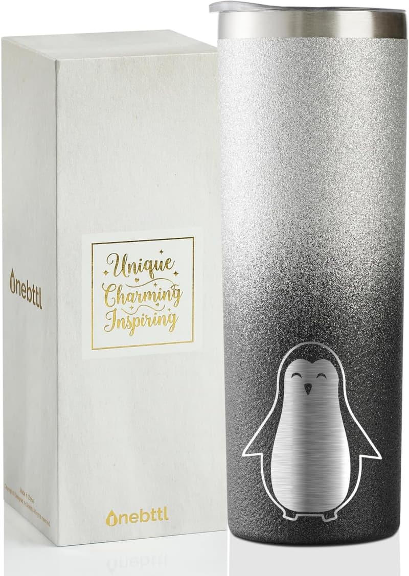 Penguin Insulated Tumbler for Women - 20 oz Birthday Gift
