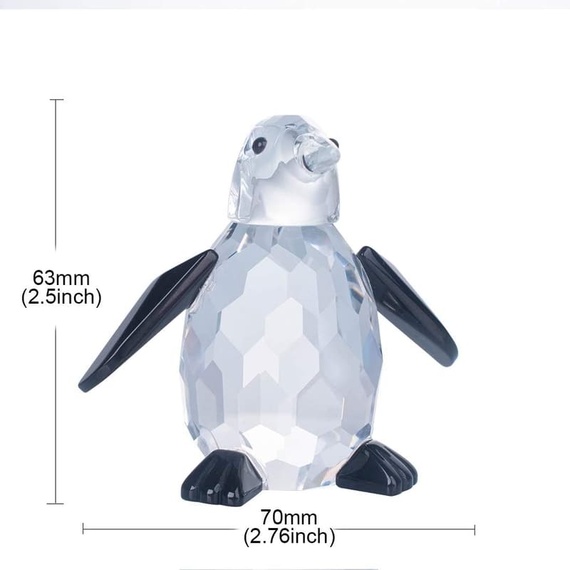 Cute Crystal Penguin Figurine - Glass Desk Decoration