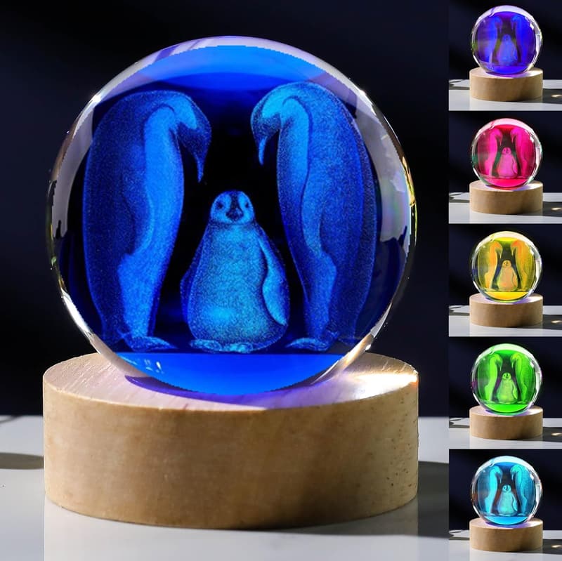 Penguin Crystal Figurine Paperweight for Women’s Anniversary