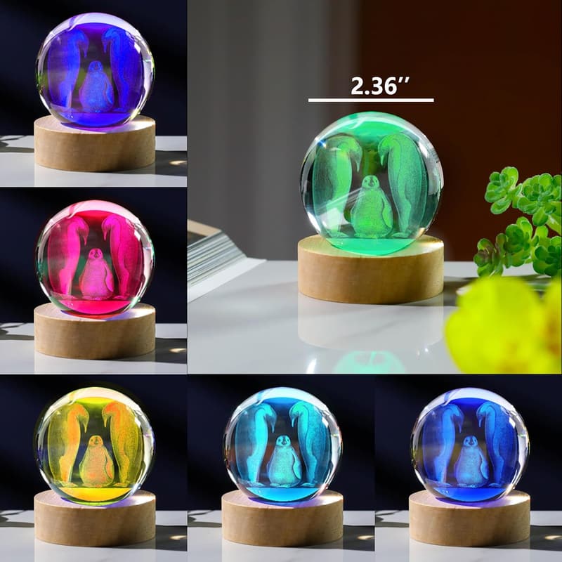 Penguin Crystal Figurine Paperweight for Women’s Anniversary