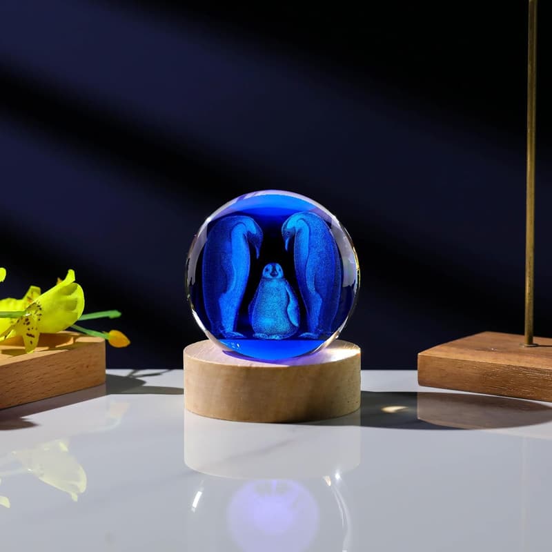 Penguin Crystal Figurine Paperweight for Women’s Anniversary
