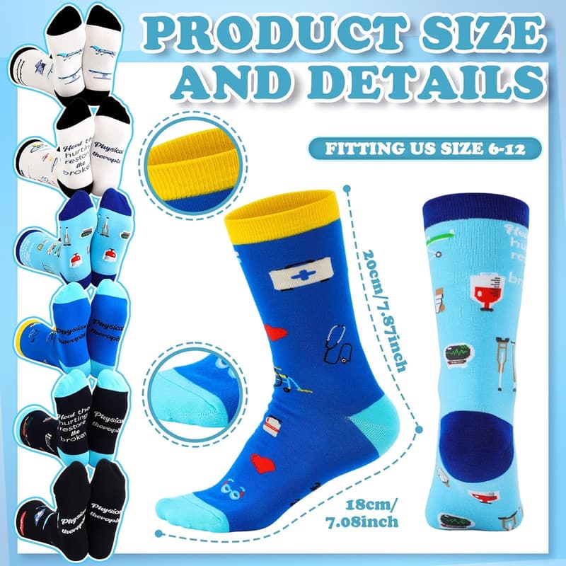 Novelty Socks for Book Lovers - 6 Pairs Gift Set