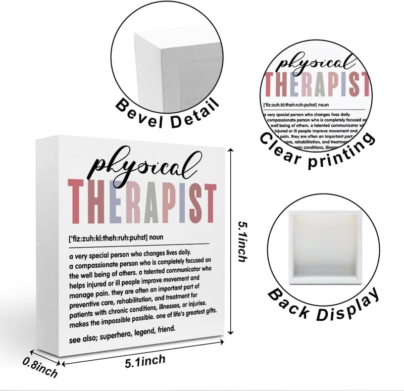 Therapist Appreciation Wood Box Sign for Office Decor