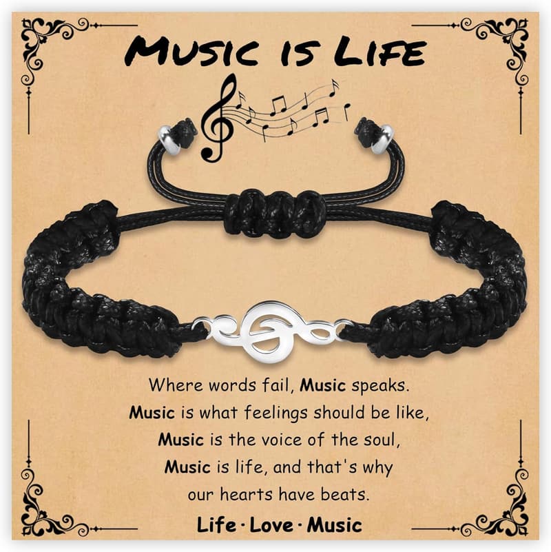 Music Teacher Appreciation Bracelet with Guitar Note Design