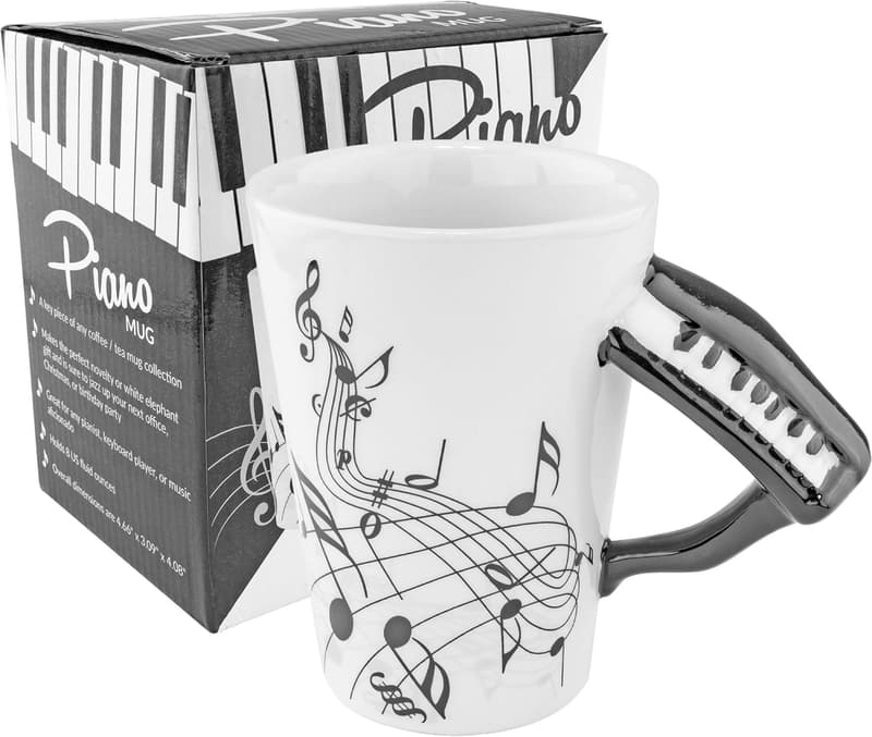 Musician Coffee Mug - Black & White Piano Design