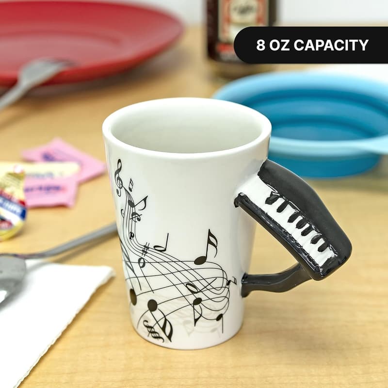 Musician Coffee Mug - Black & White Piano Design