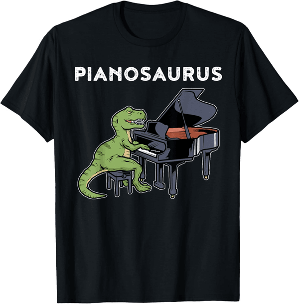 Dinosaur Music T-Shirt for Kids - Grand Piano Gift