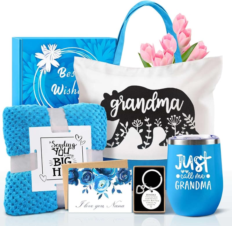 Grandma Gift Basket with Blanket for Mother's Day