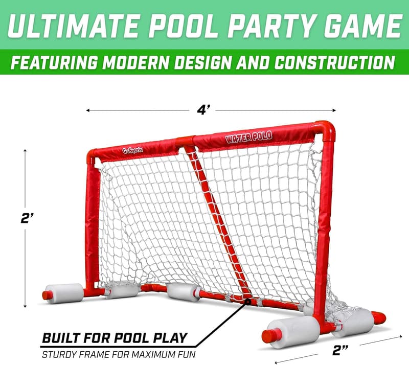 Floating Water Polo Game Set - Summer Pool Fun with Goal & 3 Balls