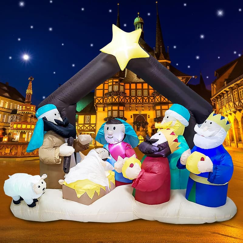Christmas Inflatable Nativity Set with LED Lights