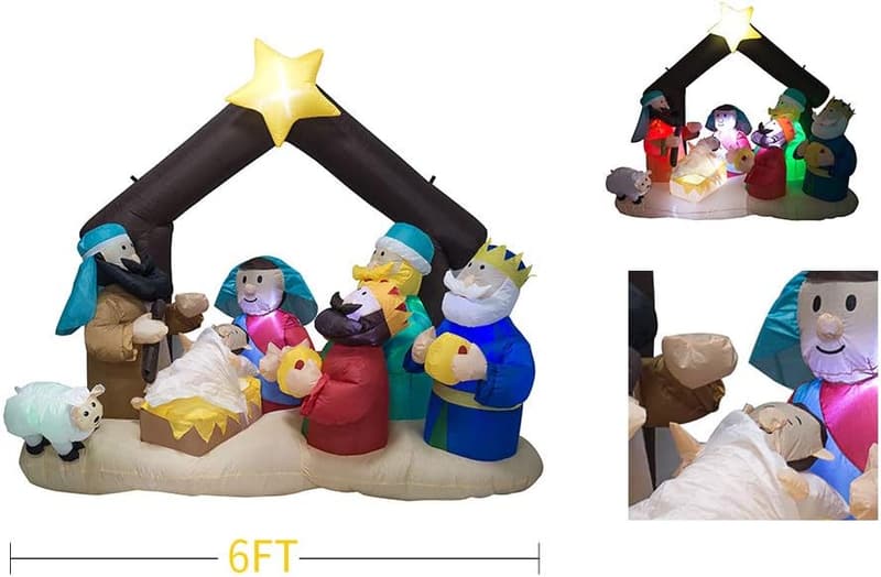 Christmas Inflatable Nativity Set with LED Lights