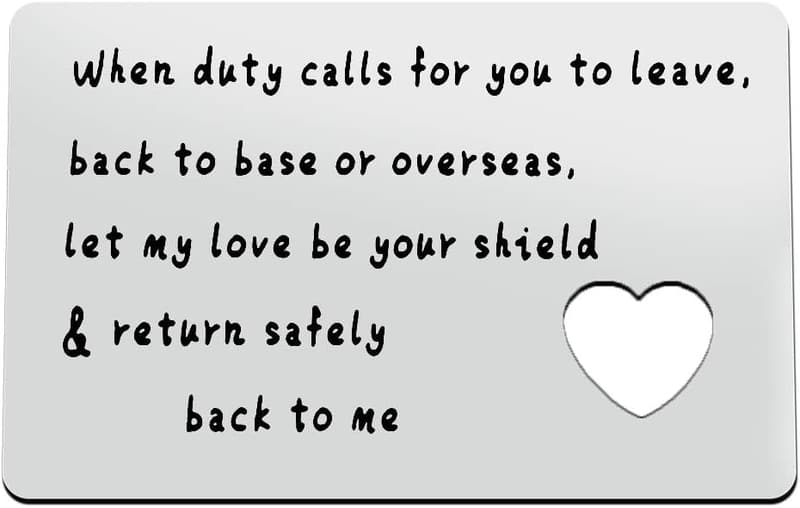 Deployment Gift: Engraved Wallet Insert Card for Him