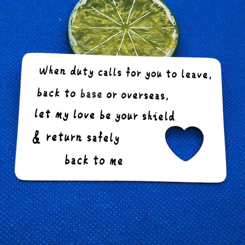 Deployment Gift: Engraved Wallet Insert Card for Him