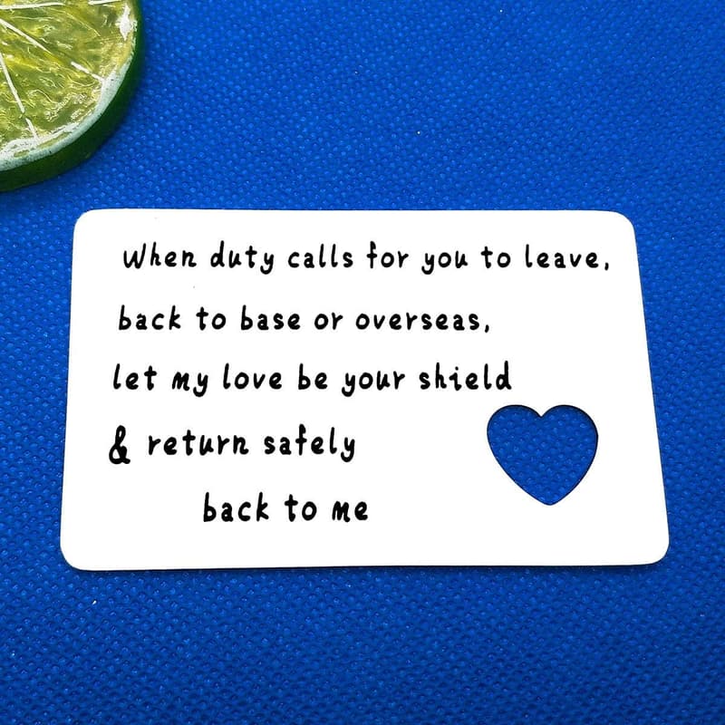 Deployment Gift: Engraved Wallet Insert Card for Him