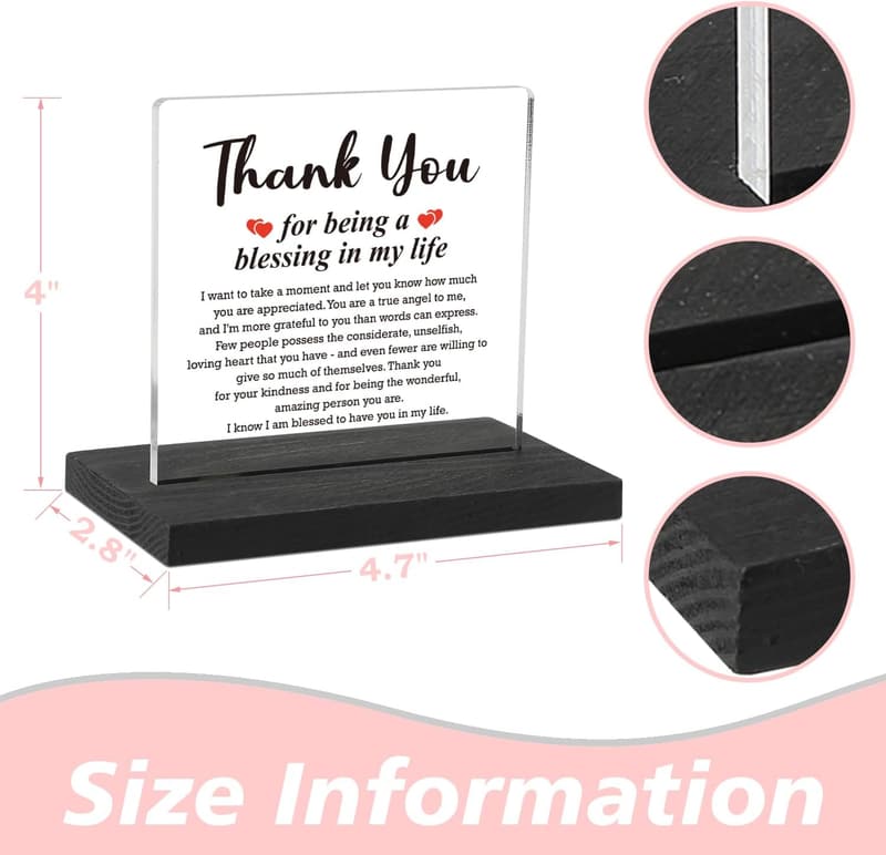 Thank You Desk Décor Sign for Mom & Friends