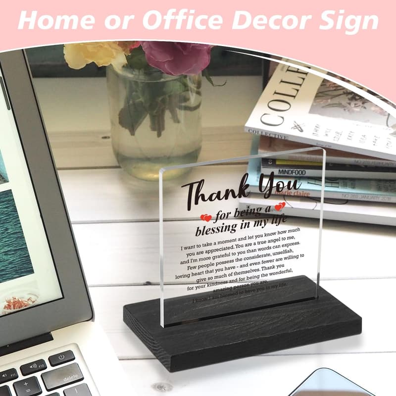 Thank You Desk Décor Sign for Mom & Friends