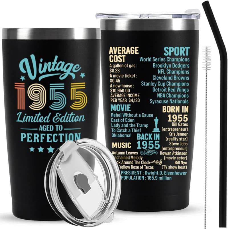 70th Birthday Tumbler Cup for Him and Her