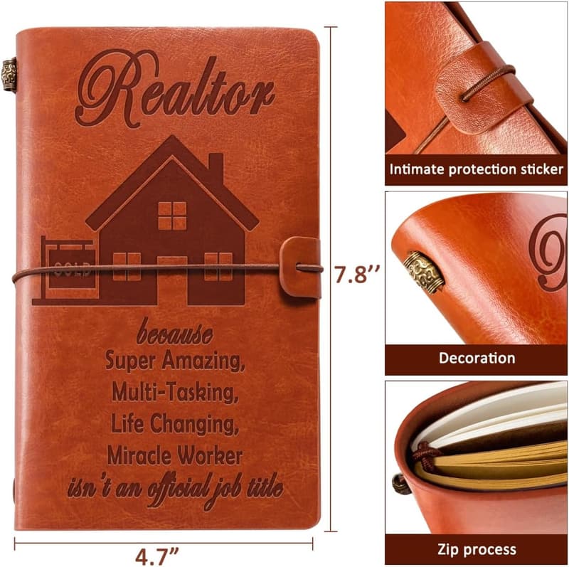 Realtor Appreciation Gift: Real Leather Journal for Women