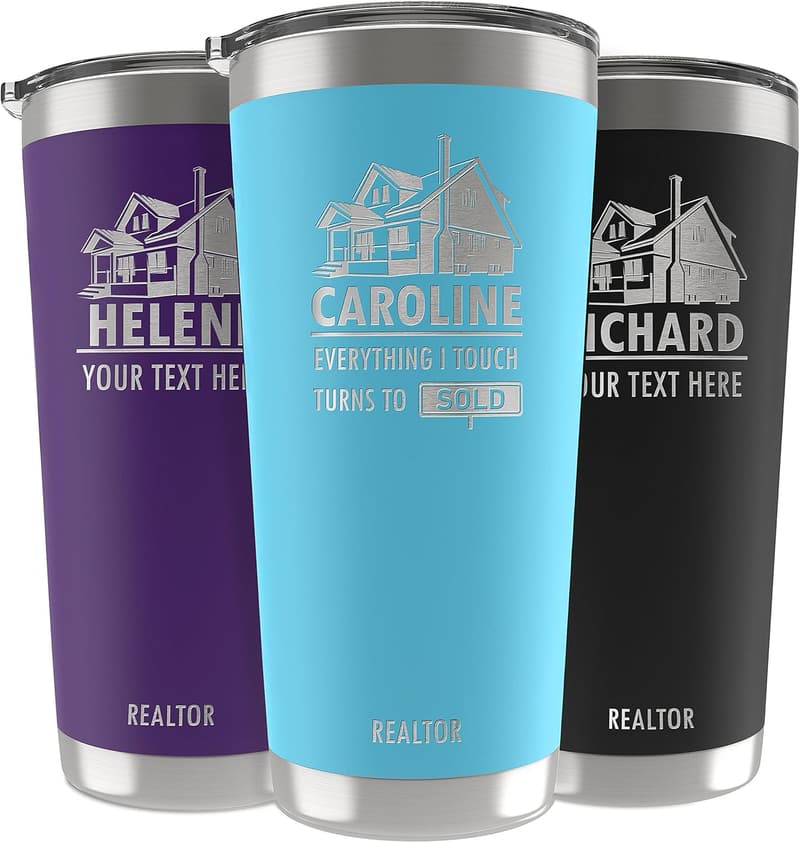 Personalized Realtor Tumbler Set - Custom Name & Quote - 20/30 oz