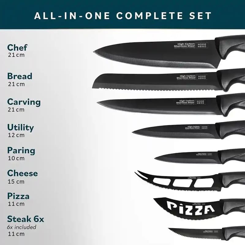 High Carbon Stainless Steel Kitchen Knife Set (20 Pcs)