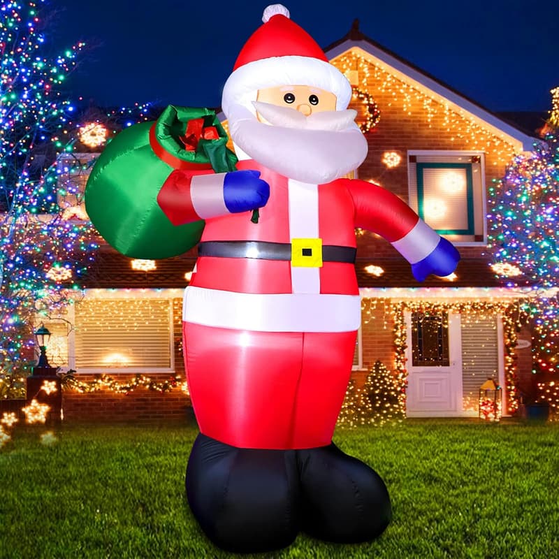 Inflatable 6ft Santa Claus with Gift Bag for Christmas Outdoor Decor