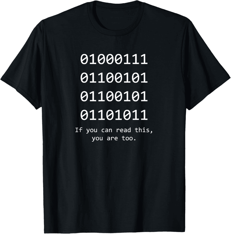 Geeky Programmer Binary Code T-Shirt Gift