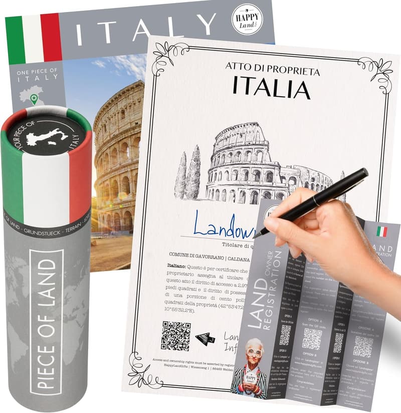 Unique Italian Gifts for Women and Men | Blank Certificate Included