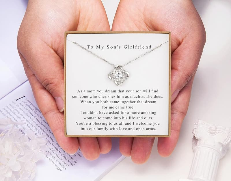 Valentine's Day Sterling Silver Knot Necklace for Son's Girlfriend