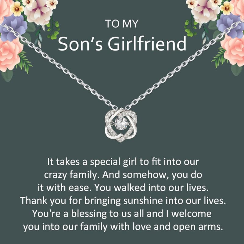 Valentine's Day Sterling Silver Infinity Heart Necklace for Girlfriend