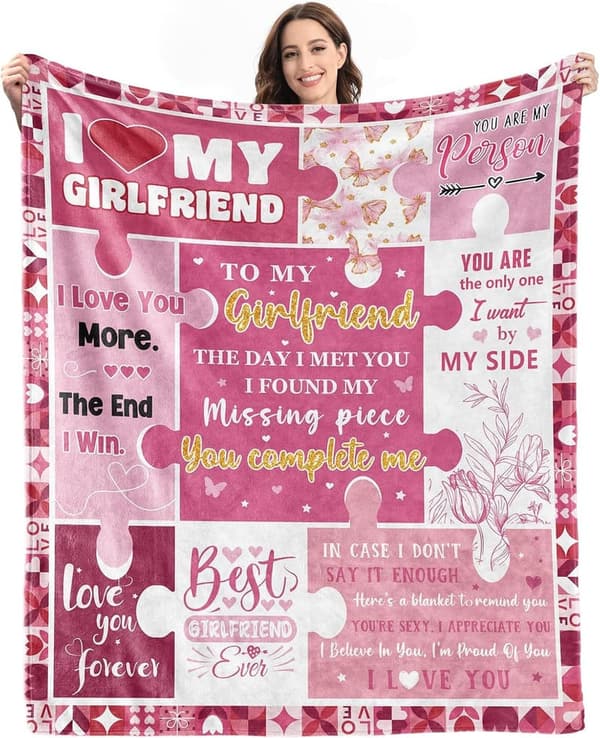 Valentine's Day Soft Flannel Blanket Gift for Her 60