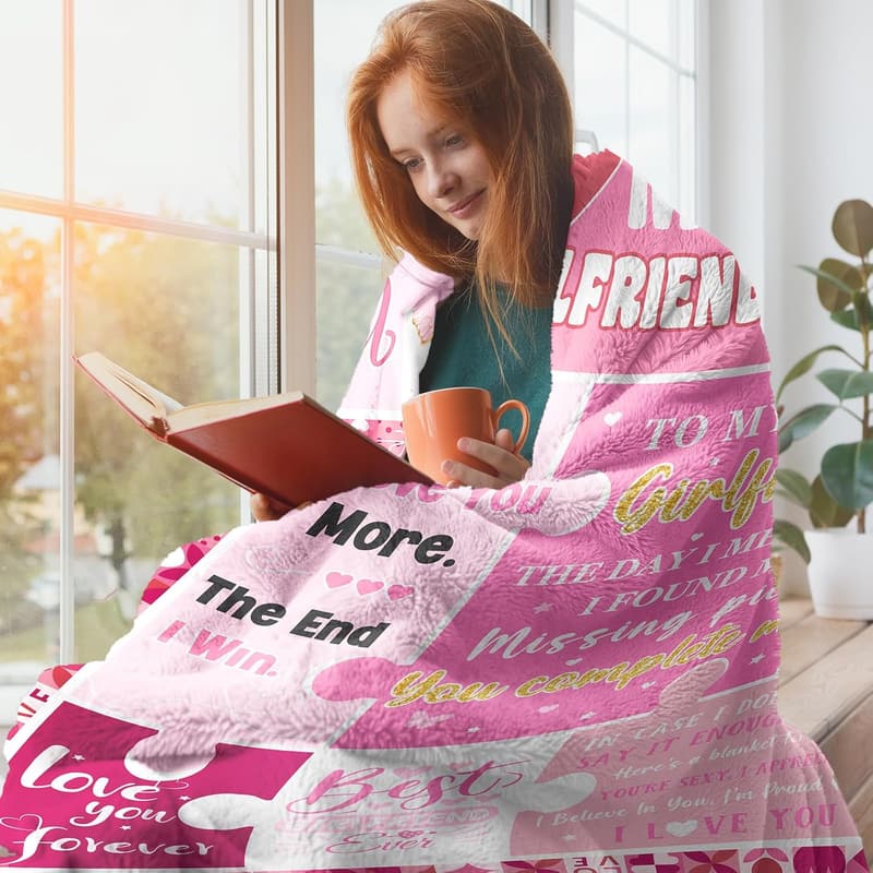 Valentine's Day Soft Flannel Blanket Gift for Her 60