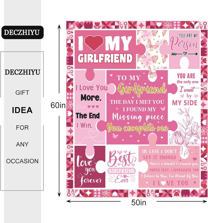 Valentine's Day Soft Flannel Blanket Gift for Her 60