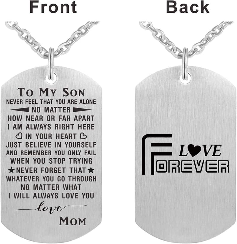 Graduation Pendant Necklace for Son - Inspirational Dog Tag Gift