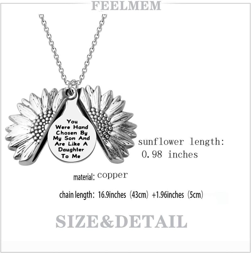 Sunflower Necklace for Daughter-in-Law - Hand-Chosen Gift