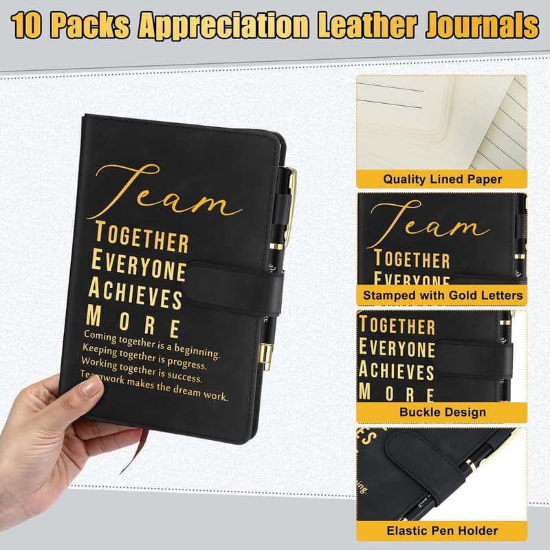 Employee Appreciation Leather Journal Set with Pen – 20 Pieces