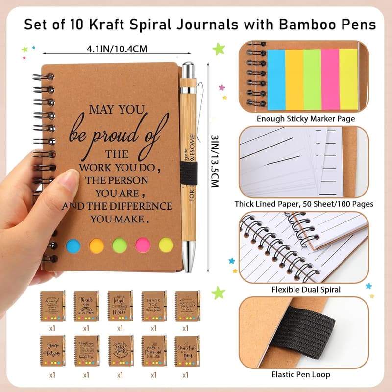 End-of-Year Teacher Appreciation Set: Inspirational Notebooks & Pens