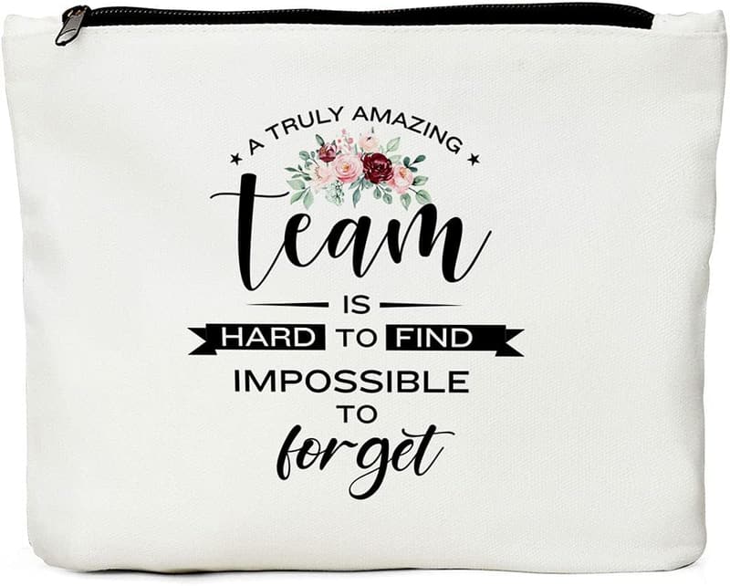 Team Appreciation Makeup Bag for Employees and Coworkers