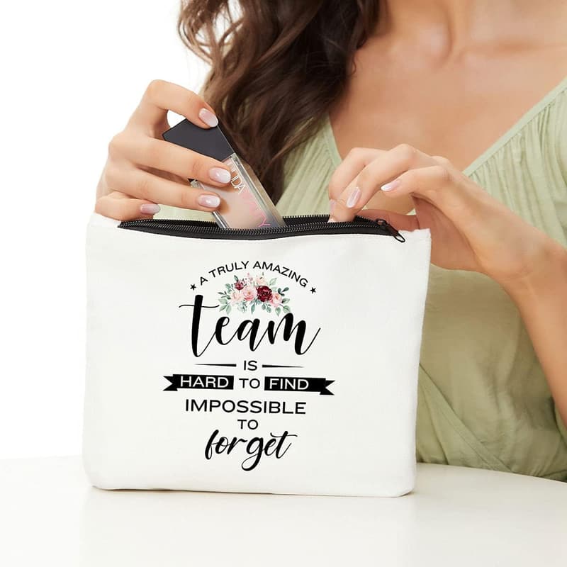 Team Appreciation Makeup Bag for Employees and Coworkers