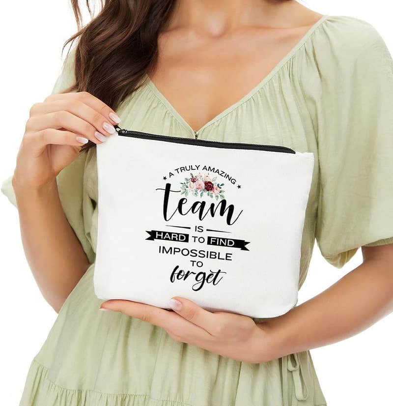 Team Appreciation Makeup Bag for Employees and Coworkers