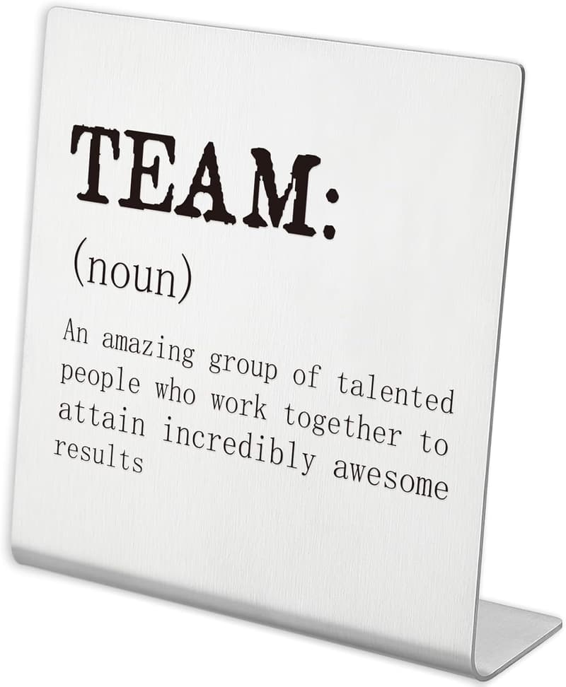 Inspirational Teamwork Desk Plaque for Coworkers