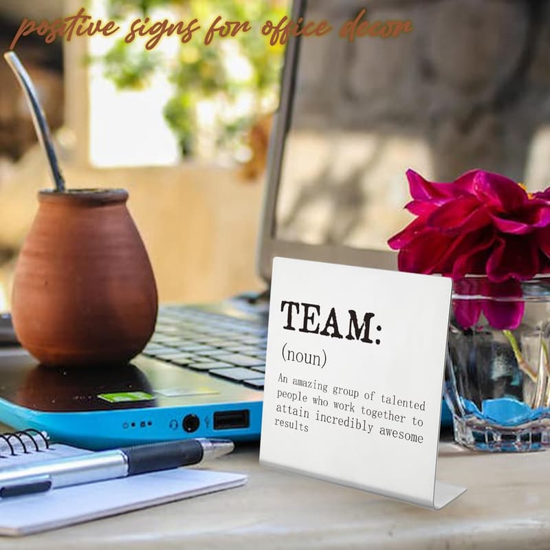 Inspirational Teamwork Desk Plaque for Coworkers