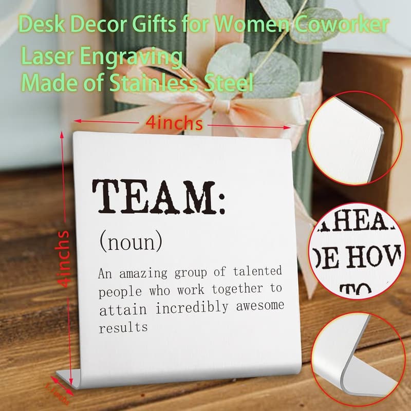 Inspirational Teamwork Desk Plaque for Coworkers