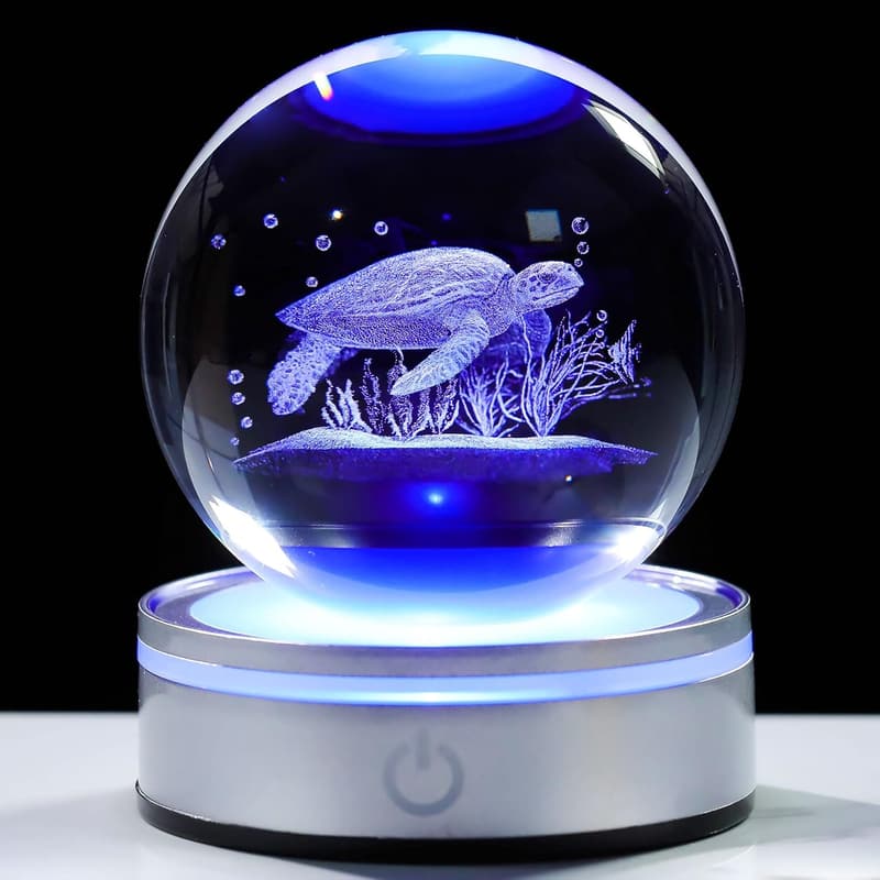 3D Laser Engraved Sea Turtle Night Light for Home Decor