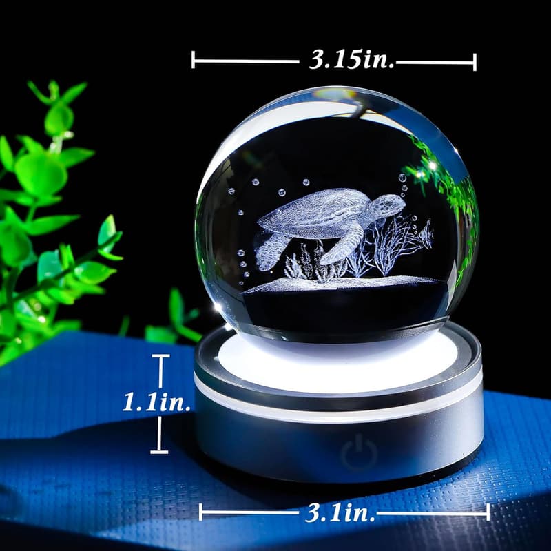 3D Laser Engraved Sea Turtle Night Light for Home Decor