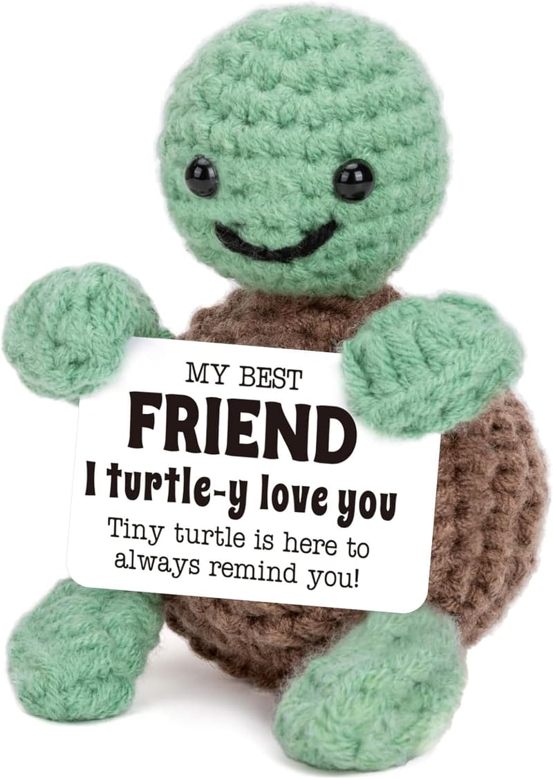 Handmade Mini Crochet Turtle Friendship Gift for Him & Her