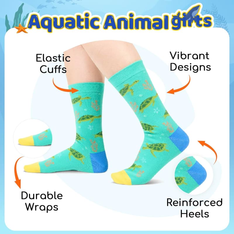 Animal Socks for Women & Men - Fun Jellyfish & Penguin Gifts