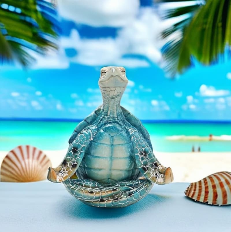 Zen Sea Turtle Meditation Decor for Home & Garden