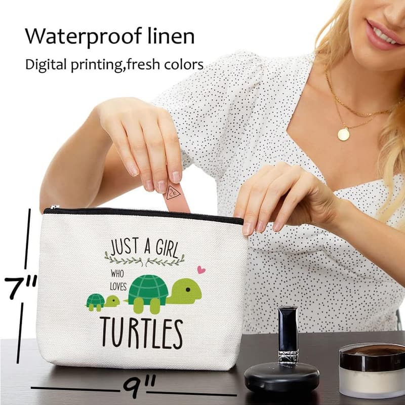 Turtle Makeup Bag for Women - Fun Gift for Turtle Lovers