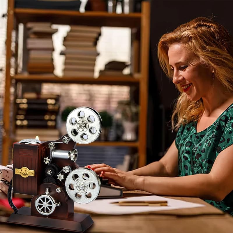 Vintage Music Box Projector - Plays 